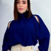 Blusa Cropped Agatta azul royal