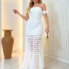 Vestido Longo Maísa, Bojo e Barra Transparente-Branco