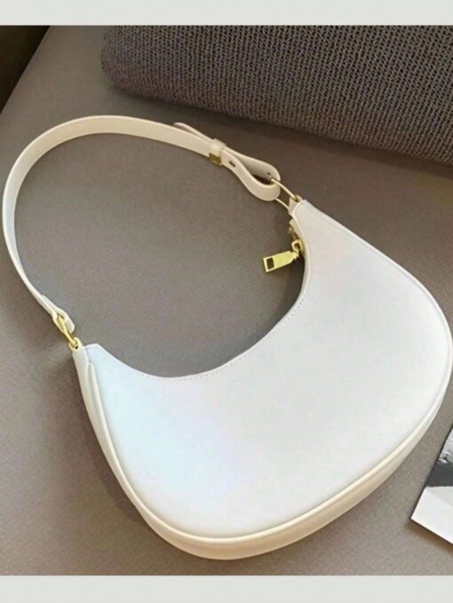 Bolsa Meia Lua Baguete Branca