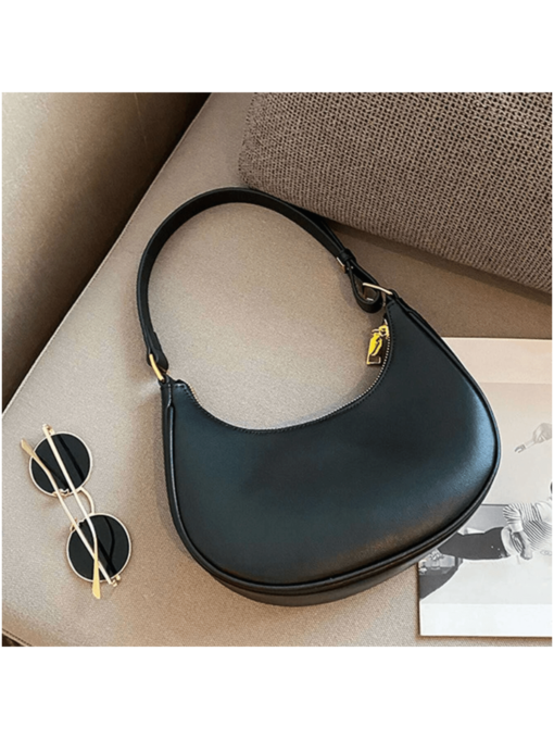 Bolsa Meia Lua Baguete-Preto