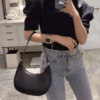 Bolsa Meia Lua Baguete-Preto