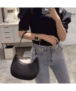 Bolsa Meia Lua Baguete-Preto