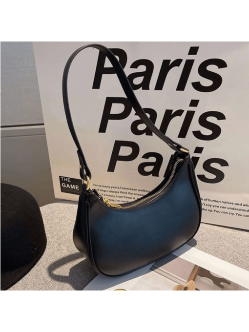 Bolsa Meia Lua Baguete-Preto