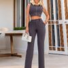 Conjunto Selena-Calça Pantalona e Cropped Com Ziper-Cinza