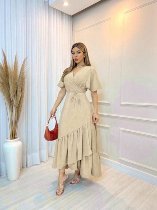 Vestido Transpassado liso - Image 10