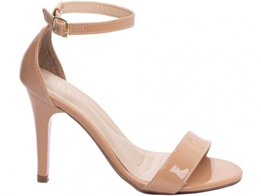 Sandália Ella-Salto Fino 9,5cm-Bege