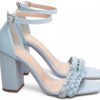Sandália Braid-Azul Salto 8,5 cm-Frete Grátis