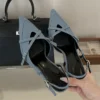Sandália Scarpin De Festa Zoe jeans-Salto 8cm-Jeans